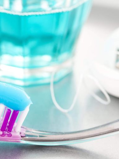 toothpaste and mouthwash
